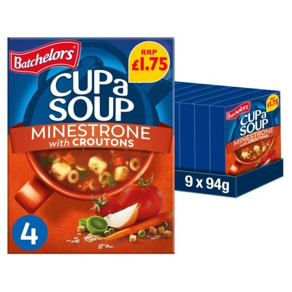 Batchelors Cup a Soup Minestrone with Croutons 4 Instant Soup Sachets 94g